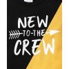 imageRenotemy Newborn Infant Baby Boy Clothes Outfits New to The Crew Outfits Long Pants Toddler Baby Boy Clothes SetBlackyellows