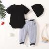 imageRenotemy Newborn Infant Baby Boy Clothes Outfits New to The Crew Outfits Long Pants Toddler Baby Boy Clothes SetGrayblack