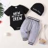 imageRenotemy Newborn Infant Baby Boy Clothes Outfits New to The Crew Outfits Long Pants Toddler Baby Boy Clothes SetGrayblack