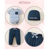 imageRenotemy Newborn Infant Baby Boy Clothes Outfits New to The Crew Outfits Long Pants Toddler Baby Boy Clothes SetStripe Blue Linen