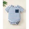 imageRenotemy Newborn Infant Baby Boy Clothes Outfits New to The Crew Outfits Long Pants Toddler Baby Boy Clothes SetStripe Blue Linen