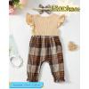 imageRenotemy Newborn Infant Baby Girl Clothes Rompers Summer Jumpsuits Short Sleeve Romper Infant Baby Clothes GirlApricot Plaid Short