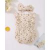 imageRenotemy Newborn Infant Baby Girl Clothes Rompers Summer Jumpsuits Short Sleeve Romper Infant Baby Clothes GirlCream Floral