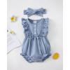 imageRenotemy Newborn Infant Baby Girl Clothes Rompers Summer Jumpsuits Short Sleeve Romper Infant Baby Clothes GirlDenim Blue