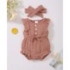 imageRenotemy Newborn Infant Baby Girl Clothes Rompers Summer Jumpsuits Short Sleeve Romper Infant Baby Clothes GirlDusty Pink