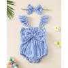 imageRenotemy Newborn Infant Baby Girl Clothes Rompers Summer Jumpsuits Short Sleeve Romper Infant Baby Clothes GirlHalter Blue Stripe