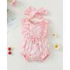 imageRenotemy Newborn Infant Baby Girl Clothes Rompers Summer Jumpsuits Short Sleeve Romper Infant Baby Clothes GirlPink Floral