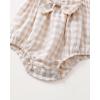 imageRenotemy Newborn Infant Baby Girl Clothes Rompers Summer Jumpsuits Short Sleeve Romper Infant Baby Clothes GirlPlaid Apricot Bow