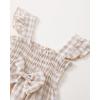 imageRenotemy Newborn Infant Baby Girl Clothes Rompers Summer Jumpsuits Short Sleeve Romper Infant Baby Clothes GirlPlaid Apricot Bow