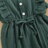 imageRenotemy Newborn Infant Baby Girl Clothes Rompers Summer Jumpsuits Short Sleeve Romper Infant Baby Clothes GirlSolid Green2pcs