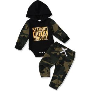 imageRenotemy Newborn Baby Boy Clothes Infant Boy Outfits Baby Hoodie Romper Fall Winter 0 3 6 9 12 18 Months Baby Clothes for BoyGreen Camo Hoodie