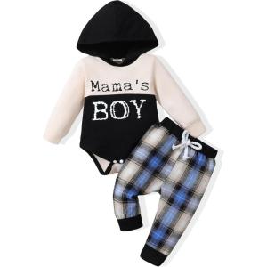 imageRenotemy Newborn Baby Boy Clothes Infant Boy Outfits Baby Hoodie Romper Fall Winter 0 3 6 9 12 18 Months Baby Clothes for BoyLetter Print Hoodie