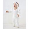 imageRenotemy Newborn Baby Girl Clothes Fall Winter Outfits Infant Rompers Solid Jumpsuits Bodysuit Cute Infant Baby Clothes GirlCotton White