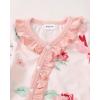 imageRenotemy Newborn Baby Girl Clothes Fall Winter Outfits Infant Rompers Solid Jumpsuits Bodysuit Cute Infant Baby Clothes GirlFloral Pink