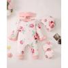 imageRenotemy Newborn Baby Girl Clothes Fall Winter Outfits Infant Rompers Solid Jumpsuits Bodysuit Cute Infant Baby Clothes GirlFloral Pink
