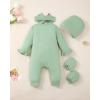 imageRenotemy Newborn Baby Girl Clothes Fall Winter Outfits Infant Rompers Solid Jumpsuits Bodysuit Cute Infant Baby Clothes GirlGreen