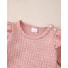 imageRenotemy Newborn Baby Girl Clothes Fall Winter Outfits Infant Rompers Solid Jumpsuits Bodysuit Cute Infant Baby Clothes GirlPink
