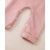 imageRenotemy Newborn Baby Girl Clothes Fall Winter Outfits Infant Rompers Solid Jumpsuits Bodysuit Cute Infant Baby Clothes GirlPink