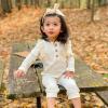 imageRenotemy Newborn Baby Girl Clothes Fall Winter Outfits Infant Rompers Solid Jumpsuits Bodysuit Cute Infant Baby Clothes GirlRibbed Whitelong Sleeve