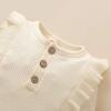 imageRenotemy Newborn Baby Girl Clothes Fall Winter Outfits Infant Rompers Solid Jumpsuits Bodysuit Cute Infant Baby Clothes GirlRibbed Whitelong Sleeve