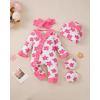 imageRenotemy Newborn Baby Girl Clothes Fall Winter Outfits Infant Rompers Solid Jumpsuits Bodysuit Cute Infant Baby Clothes GirlRose Red