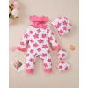 imageRenotemy Newborn Baby Girl Clothes Fall Winter Outfits Infant Rompers Solid Jumpsuits Bodysuit Cute Infant Baby Clothes GirlRose Red