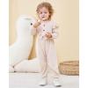 imageRenotemy Newborn Baby Girl Clothes Fall Winter Outfits Infant Rompers Solid Jumpsuits Bodysuit Cute Infant Baby Clothes GirlSolid Beige