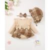 imageRenotemy Newborn Baby Girl Clothes Infant Girl Outfits Knit Romper Dress with Hat Baby Clothes for Girls 018 MonthsApricot Flannel