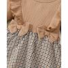 imageRenotemy Newborn Baby Girl Clothes Infant Girl Outfits Knit Romper Dress with Hat Baby Clothes for Girls 018 MonthsApricot Plaid