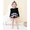 imageRenotemy Newborn Baby Girl Clothes Infant Girl Outfits Knit Romper Dress with Hat Baby Clothes for Girls 018 MonthsBlack Plaid