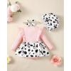 imageRenotemy Newborn Baby Girl Clothes Infant Girl Outfits Knit Romper Dress with Hat Baby Clothes for Girls 018 MonthsPinkcow