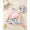 imageRenotemy Newborn Baby Girl Clothes Infant Girl Outfits Knit Romper Dress with Hat Baby Clothes for Girls 018 MonthsPinkcow