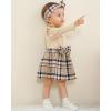 imageRenotemy Newborn Baby Girl Clothes Infant Girl Outfits Knit Romper Dress with Hat Baby Clothes for Girls 018 MonthsPlaid Brown