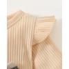 imageRenotemy Newborn Baby Girl Clothes Infant Girl Outfits Knit Romper Dress with Hat Baby Clothes for Girls 018 MonthsPlaid Brown
