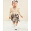 imageRenotemy Newborn Baby Girl Clothes Infant Girl Outfits Knit Romper Dress with Hat Baby Clothes for Girls 018 MonthsPlaid Brown
