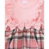 imageRenotemy Newborn Baby Girl Clothes Infant Girl Outfits Knit Romper Dress with Hat Baby Clothes for Girls 018 MonthsPlaid Pink
