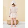 imageRenotemy Newborn Baby Girl Clothes Infant Girl Outfits Knit Romper Dress with Hat Baby Clothes for Girls 018 MonthsSolid Beige