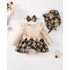 imageRenotemy Newborn Baby Girl Clothes Infant Girl Outfits Knit Romper Dress with Hat Baby Clothes for Girls 018 MonthsYellow Rose