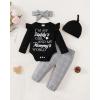 imageRenotemy Newborn Baby Girl Clothes Outfits Infant Romper Ruffle Floral Pants Cute Toddler Baby Girl Clothes SetBlack Gray