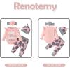 imageRenotemy Newborn Baby Girl Clothes Outfits Infant Romper Ruffle Floral Pants Cute Toddler Baby Girl Clothes SetMulticoloured