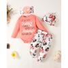 imageRenotemy Newborn Baby Girl Clothes Outfits Infant Romper Ruffle Floral Pants Cute Toddler Baby Girl Clothes SetPink  White