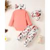 imageRenotemy Newborn Baby Girl Clothes Outfits Infant Romper Ruffle Floral Pants Cute Toddler Baby Girl Clothes SetPink  White