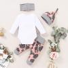 imageRenotemy Newborn Baby Girl Clothes Outfits Infant Romper Ruffle Floral Pants Cute Toddler Baby Girl Clothes SetPink