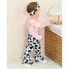 imageRenotemy Newborn Baby Girl Clothes Outfits Infant Romper Ruffle Floral Pants Cute Toddler Baby Girl Clothes SetPink Cow Print