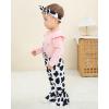 imageRenotemy Newborn Baby Girl Clothes Outfits Infant Romper Ruffle Floral Pants Cute Toddler Baby Girl Clothes SetPink Cow Print