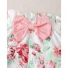 imageRenotemy Newborn Baby Girl Clothes Outfits Infant Romper Ruffle Floral Pants Cute Toddler Baby Girl Clothes SetPink Floral Bowknot