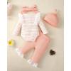 imageRenotemy Newborn Baby Girl Clothes Outfits Infant Romper Ruffle Floral Pants Cute Toddler Baby Girl Clothes SetPink Strip