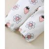 imageRenotemy Newborn Baby Girl Clothes Outfits Infant Romper Ruffle Floral Pants Cute Toddler Baby Girl Clothes SetStrawberry