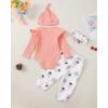 imageRenotemy Newborn Baby Girl Clothes Outfits Infant Romper Ruffle Floral Pants Cute Toddler Baby Girl Clothes SetStrawberry