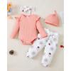 imageRenotemy Newborn Baby Girl Clothes Outfits Infant Romper Ruffle Floral Pants Cute Toddler Baby Girl Clothes SetStrawberry